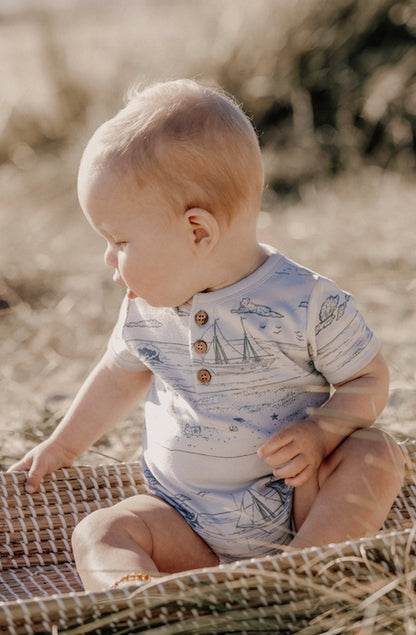 Beach Day Henley Onesie