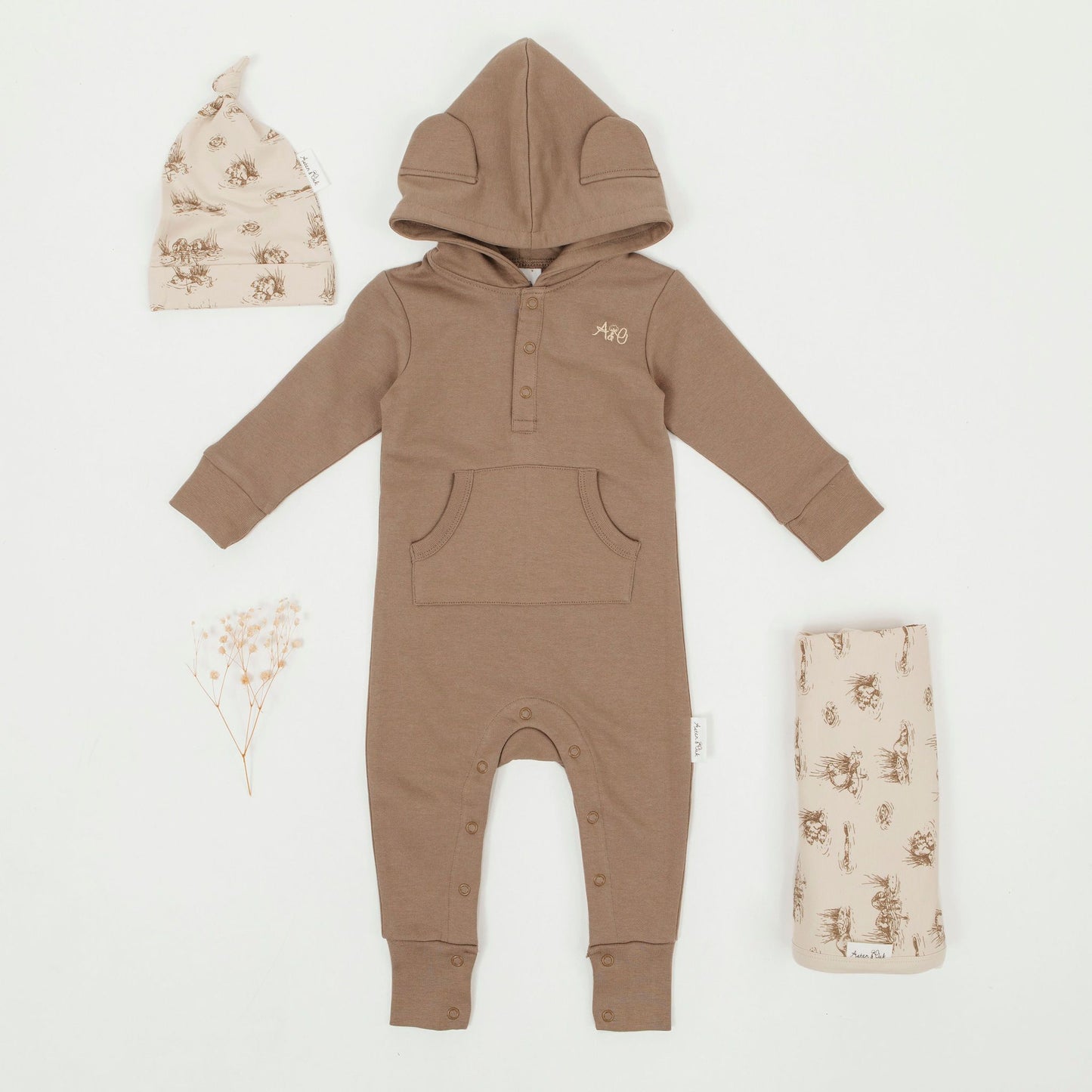 Organic Timber Bear Romper