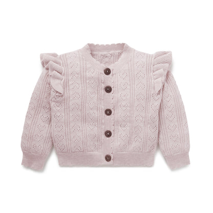 Violet Ruffle Knit Cardigan